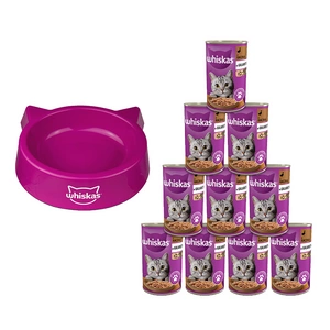 WHISKAS Adult kachna 10x400g +  Miska pro kočky WHISKAS GRATIS