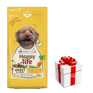 VERSELE-LAGA Happy Life Adult with Chicken 12,5 kg – krmivo pro dospělé psy s kuřecím masem + překvapení pro psa ZDARMA