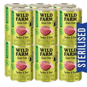 WILD FARM Premium Grain Free Turkey and Teleal 12x400g - krmivo bez obilovin pro sterilizované kočky