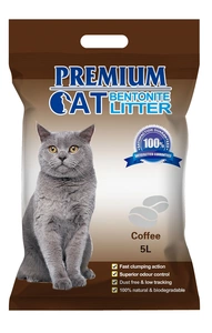 Premium Cat Clumping Bentonite Litter - Káva pro kočky 5L