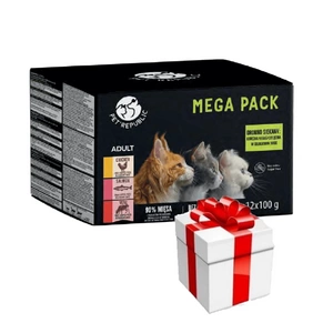PetRepublic mokré krmivo pro kočky v jemné omáčce MIX 3 příchutě 12x100g + překvapení pro kočku ZDARMA