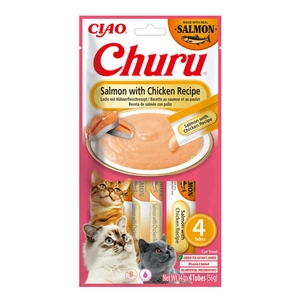 INABA CAT CHURU Losos s kuřetem 4x14g