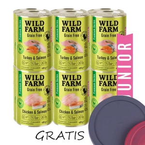 WILD FARM Premium Grain Free Turkey and Salmon / Chicken and Salmon Junior 12x400g - bezzbožowa karma dla kociąt