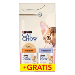 PURINA Cat Chow Kitten Krmivo bohaté na kuřecí maso 1,5kg + 2 sáčky ZDARMA