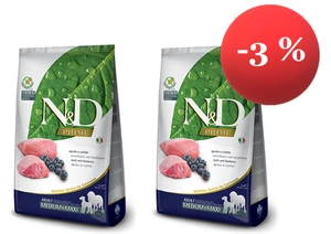 FARMINA N&D Prime canine LAMB & BLUEBERRY ADULT MEDIUM & MAXI 2x12kg 3% SLEVA