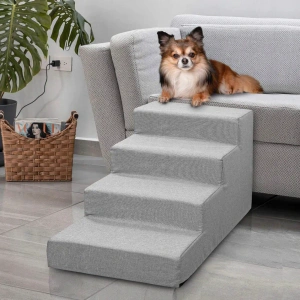 NUXIE® PREMIUM Schody pro psy 4 schody, rampa, plošina, pelíšek 54 cm