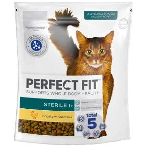 PERFECT FIT (Sterile 1+) 750 g Bohaté na kuře – suché krmivo pro kočky po sterilizaci