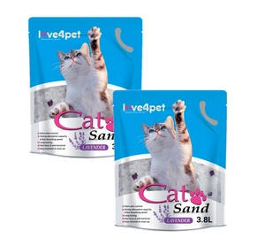 Cat Sand Levandule silikonové stelivo pro kočky 2x3,8l