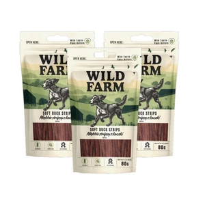 WILD FARM Měkké kachní proužky 3x80g pamlsky pro psy