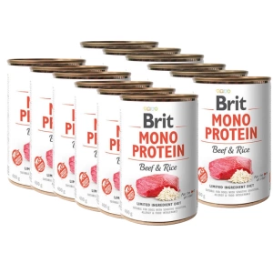 BRIT MONO PROTEIN HOVĚZÍ MASO A HNĚDÁ RÝŽE 12x400g