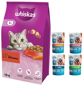 WHISKAS Adult hovězí 14 kg + Frendi pro kočku 12x100g