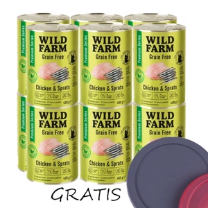 WILD FARM Premium Grain Free Chicken and Sprats 12x400g - krmivo pro kočky bez obilovin
