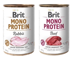 BRIT MONO PROTEIN RABBIT 6x400g + BRIT MONO PROTEIN BEEF 6x400g