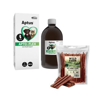 Aptus Apto-Flex 500ml + WILD FARM Králičí tyčinky 500g pamlsky pro psy