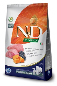 Farmina N&amp;D Pumpkin Grain Free canine LAMB &amp; BLUEBERRY ADULT MEDIUM &amp; MAXI 12 kg