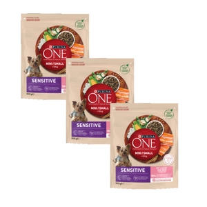 PURINA ONE Mini Delicate Salmon, rýže - suché krmivo pro psy - 3x800g