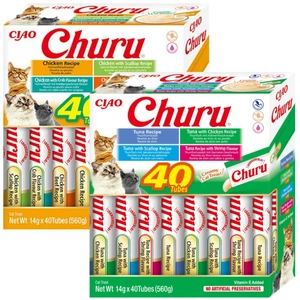 INABA Churu pro kočky – Mix chutí s kuřecím masem 2x(40x14g)