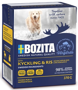 Bozita DOG kousky v želé Chicken & Rice/ Kuře & řýže TP 370g