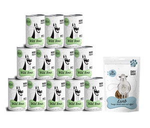 PEPE MONO PROTEIN Kančí (zvěřina) 12x400g + Lio PEPE Jehněčí (jehněčí plíce) lyofilizovaná pochoutka 50g ZDARMA