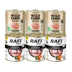 DOLINA NOTECI Mokra Rafi Classic + WILD FARM Pate z drůbeže 6x800g