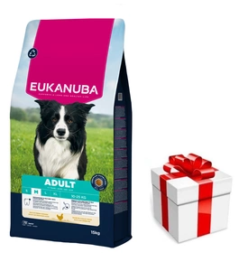 EUKANUBA Active Adult Medium Breed Chicken 15kg + Překvapení pro psa