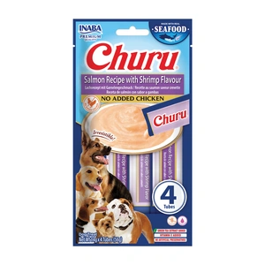 INABA Dog Churu (na rybí bázi) losos, krevety 4x14g (56g)