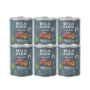 WILD FARM Superfood Wild Boar (zvěřina s batáty, bobulemi a bylinkami) 6x800g krmivo pro psy bez obilovin
