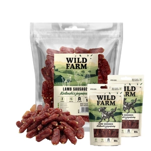 WILD FARM jehněčí párky 500g pamlsky pro psy + WILD FARM jehněčí klobásky 2x80g