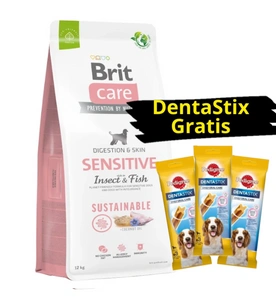 Brit Care Dog Sustainable Sensitive 12kg + 3x DentaStix GRATIS