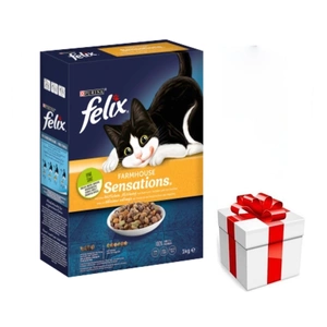 Felix Farmhouse Sensations se směsí kuřecího a krůtího masa a zeleniny 1kg + překvapení pro kočku ZDARMA