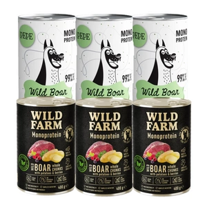 PEPE MONO PROTEIN + WILD FARM Monoprotein Wild Boar 6x400g