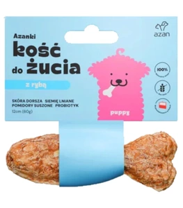 AZANKI Kost na žvýkání tresčí kůže pro štěňata, 12 cm