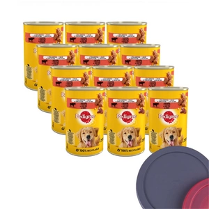 Pedigree Adult konzerva hovězí 12x400g + víko plechovky ZDARMA