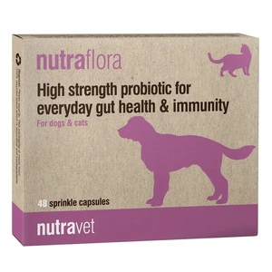 NUTRAVET Nutraflora For Dogs & Cats 48kaps - Vysoce účinné probiotikum pro každodenní podporu zdraví střev a imunity