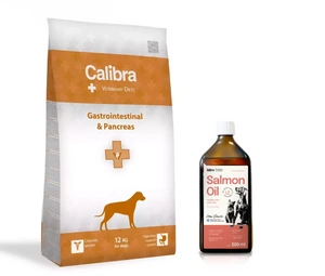 Calibra Veterinary Diets Dog Gastro and Pancreas 12kg + LAB V Lososový olej 500ml