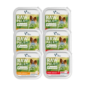 Vetexpert RAW PALEO PATE MINI adult krůtí a hovězí maso 6x150g