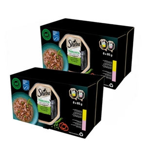 Sheba Nature's Collection s kuřecím masem na paprikách a lososem s hráškem v omáčce 16 x 85 g