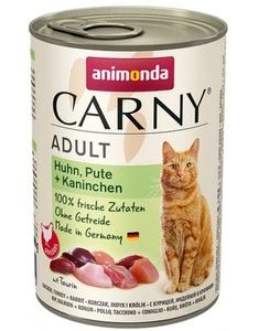 ANIMONDA Cat Carny Adult příchuť: kuřecí, krůtí, králičí 400g