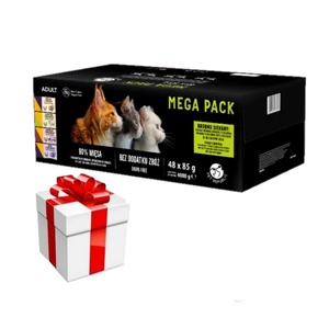 PetRepublic mokré krmivo pro kočky v jemné omáčce MIX masové příchutě 48x85g + překvapení pro kočku ZDARMA