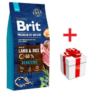 BRIT Premium By Nature Sensitive Lamb 15kg + Překvapení pro psa